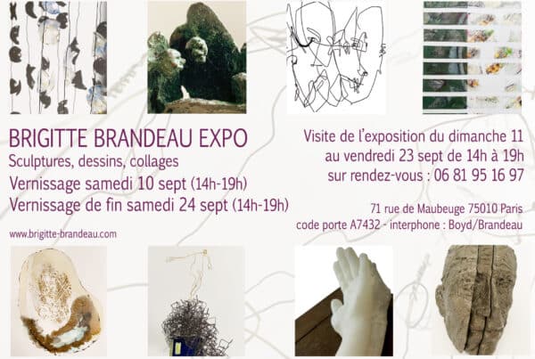 Flyer de l'exposition de Sculpture de Brigitte Brandeau